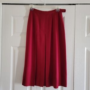 Jones New York deep red/burgundy 100% long wool skirt fully lined size 4